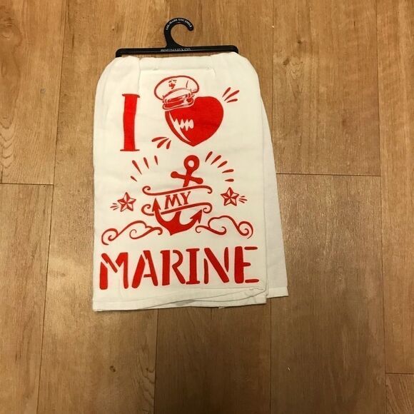 Marine Towel Love My Marine Towel Kitchen Floursack Towel NWT - Picture 5 of 6